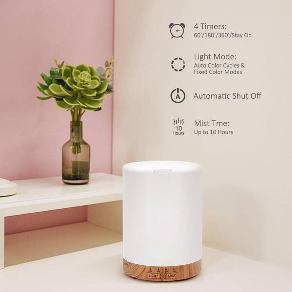 5-in-1 Ultrasonic Essential Oil Diffuser with 300ml Water Tank, 7