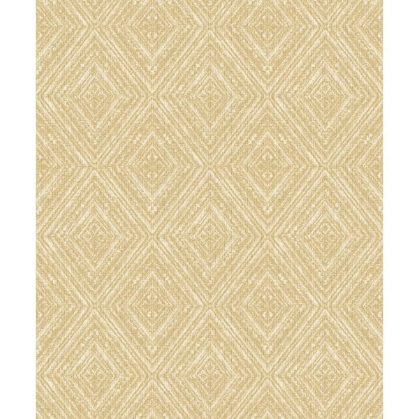 Walls Republic Metallic Fabric Diamonds Wallpaper Yellow Paper Strippable Roll (Covers 57 sq. ft.)