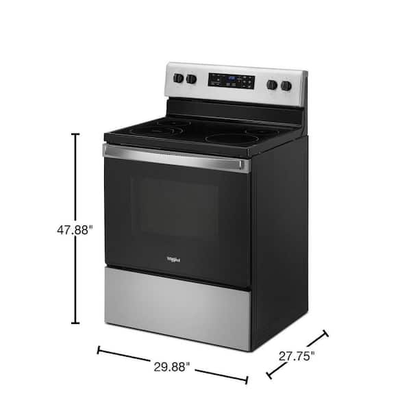 5.3 cu. ft. Electric Range with 4 Burner Elements and Frozen Bake Technology in Stainless Steel
