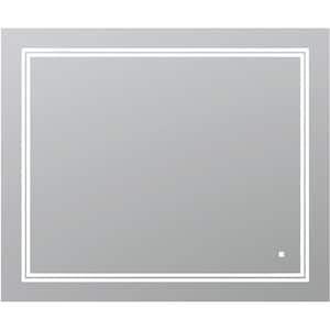SOHO 36 in. W x 30 in. H Frameless Rectangular LED Light Bathroom Vanity Mirror in Silver