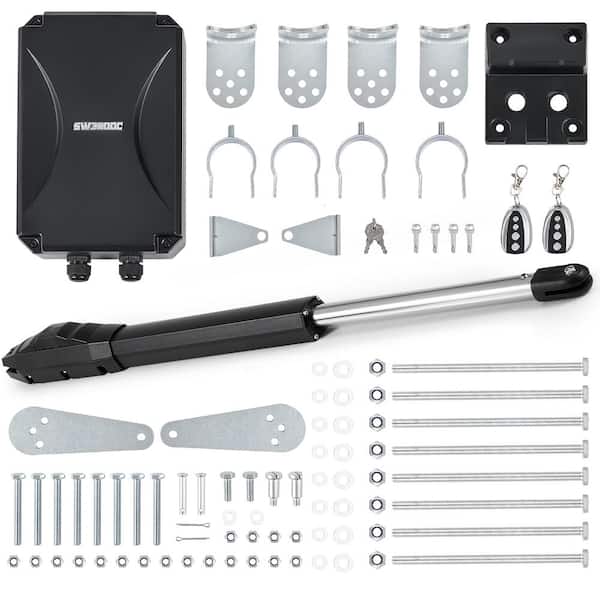 DOORADO Automatic Single Swing Gate Opener Kit with 2 remotes-880lb, 20ft
