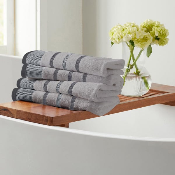 Light Grey / Mid Grey / Dark Grey Premium Cotton 4 Pk Decorative Hand Towel Set