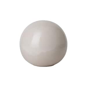 20 in. White Ceramic Landscape Gazing Ball