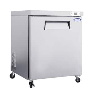 29 in. 8 cu. ft. 1 Door Commercial Under Counter Top Freezer in Stainless Steel, ETL Approved