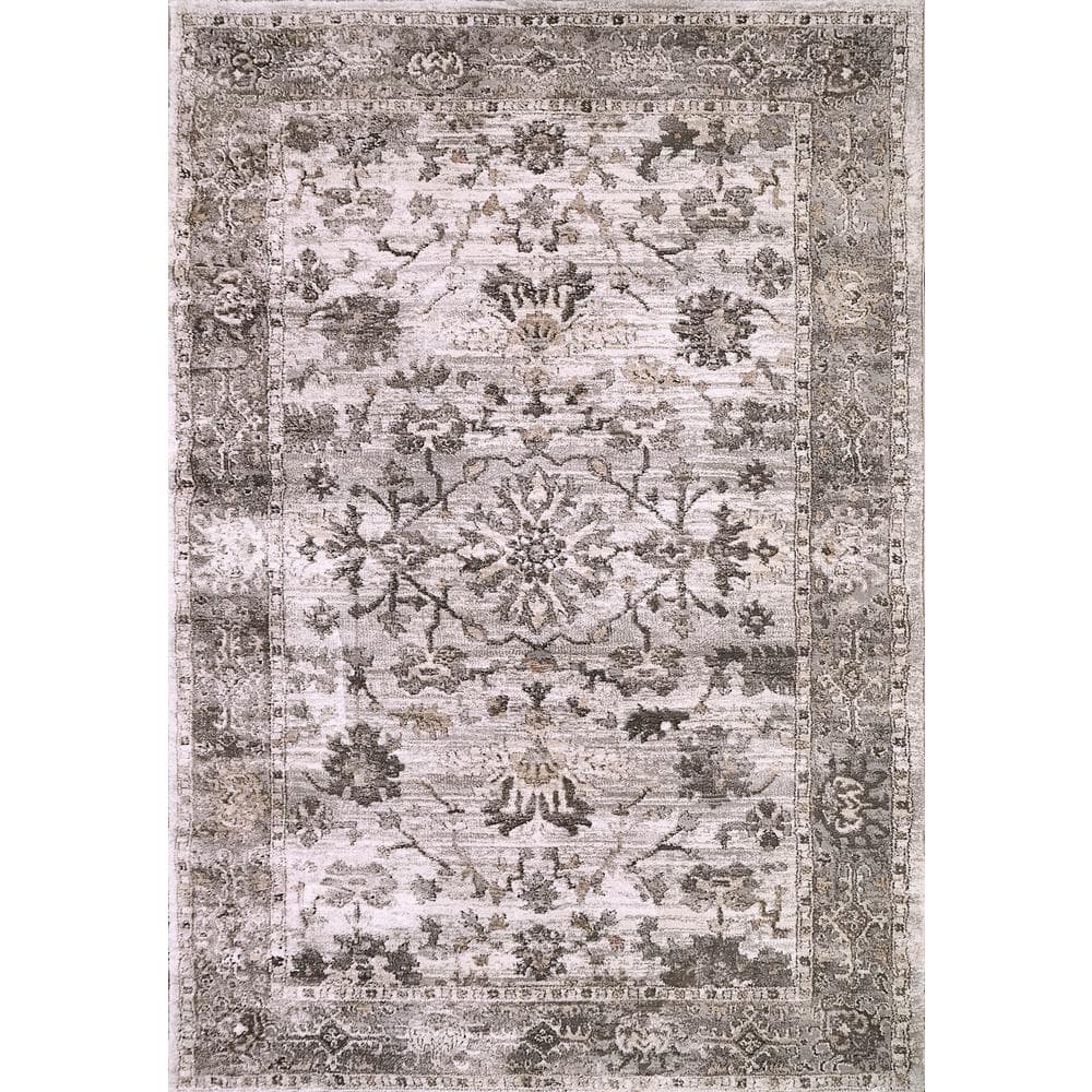 Dynamic Rugs Riley 2 ft. 7 in. X 4 ft. Grey/Beige Floral Indoor Area