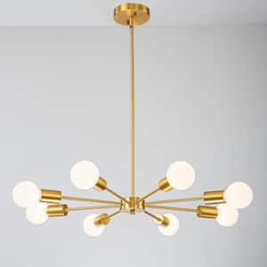 Highlandville 8-Light Brass Atomic Sputnik Mid-Century Modern Kitchen Island Chandelier for Dining/Living Room