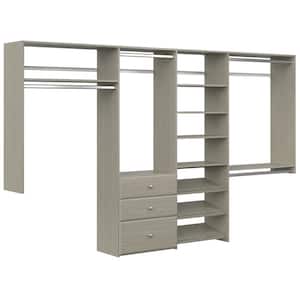 Dual Tower 96 in. W - 120 in. W Rustic Grey Wood Closet System