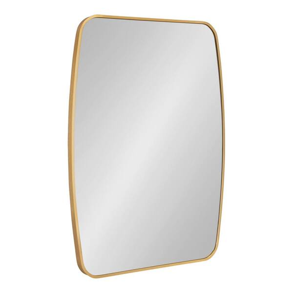 Kate and Laurel Zayda 19.88 in. W x 27.75 in. H Gold Rectangle Mid-Century Framed Decorative Wall Mirror