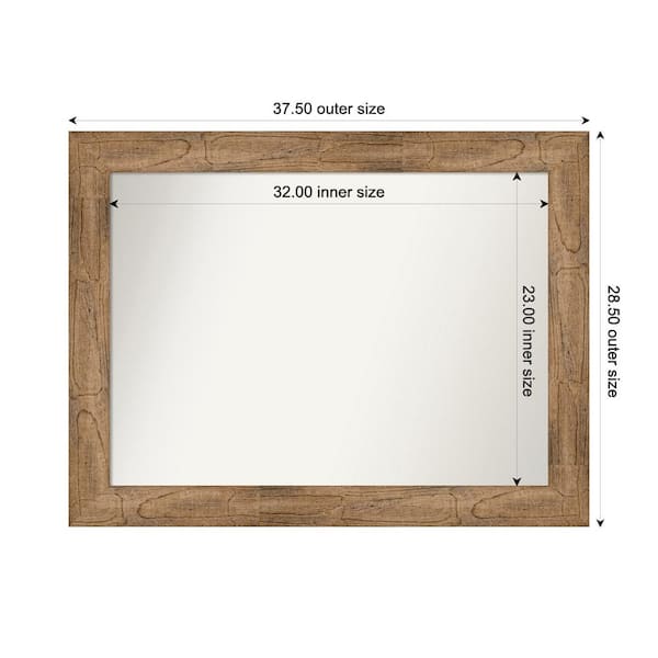 Amanti Art Owl Brown 37.5 in. W. x 28.5 in. Custom Non-Beveled Wood Framed Bathroom Vanity Wall Mirror