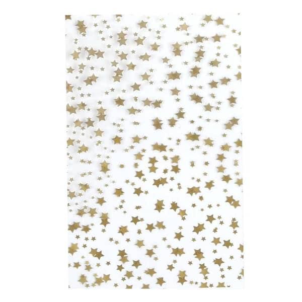 N/A 5 x 7 Gold Star Printed Clear Cello Cellophane Treat Bags with Twist Ties for Bakery Birthday Wedding Party 100-Piece