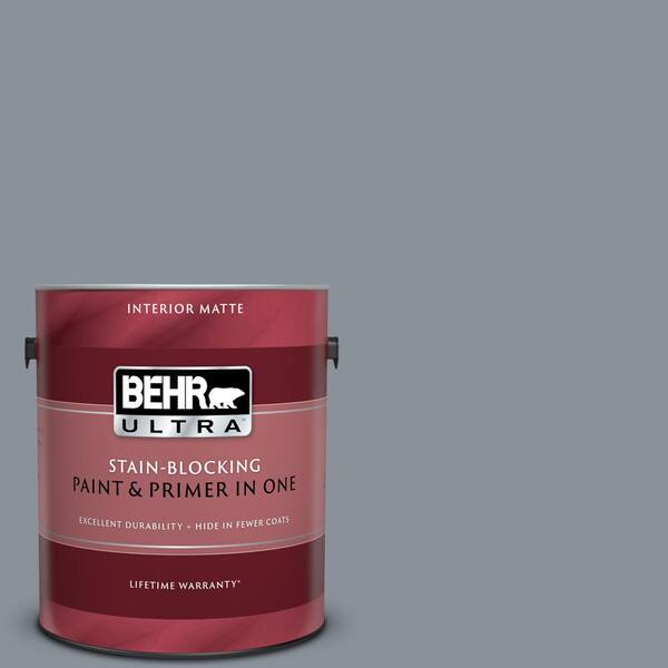 BEHR ULTRA 1 gal. #UL260-20 Dark Pewter Matte Interior Paint and Primer in One