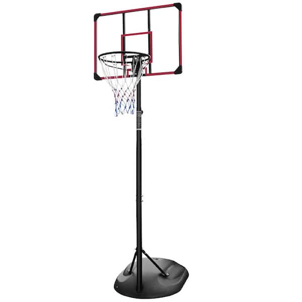 Zeus & Ruta 7.5 ft. to 9.2 ft. H Adjustable Portable Basketball Hoop System Stand with 32 in. Backboard and Wheels for Youth