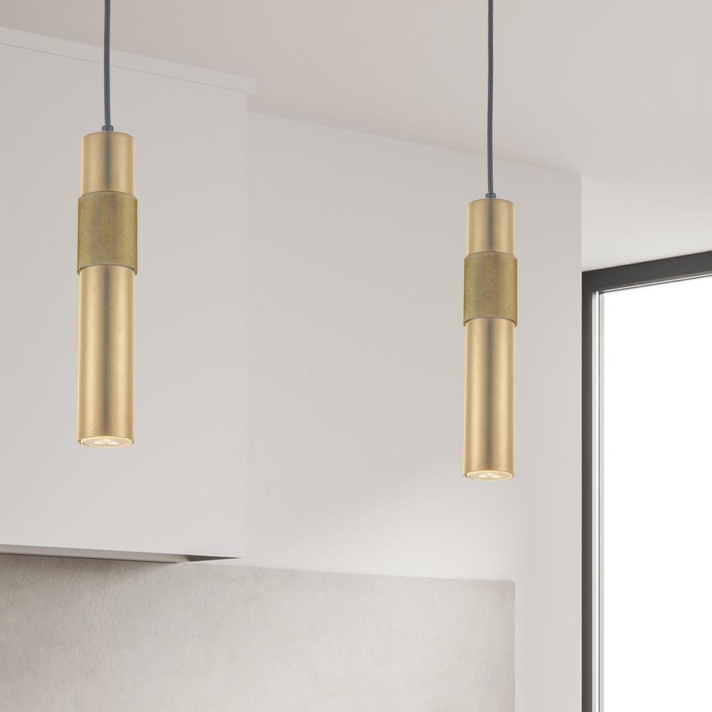 Aged Brass 12" Modern LED Compatible Pendant Light