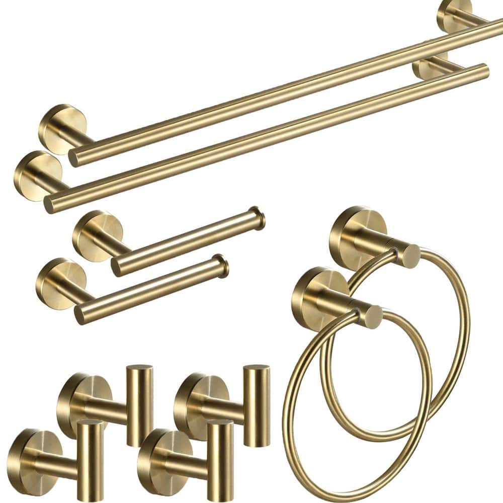 10-Piece Bath Hardware Set with Towel Ring Toilet Paper Holder Towel Hook and Towel Bar in Brushed Gold price history on PriceWatchPro