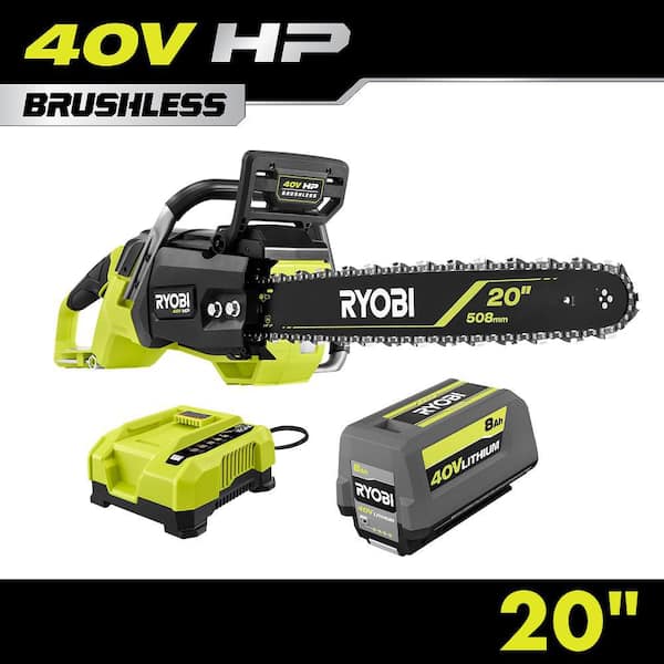 40V HP Brushless 20 in. Battery Chainsaw with 8.0 Ah Battery and Charger