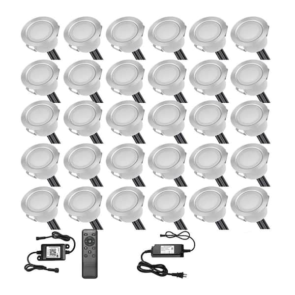 FVTLED Pack Of 30, Low Voltage LED Deck Light Kit Watepoof