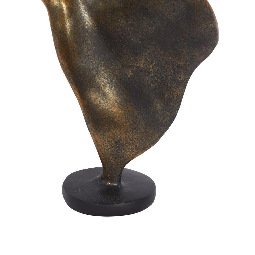 13" Brass Polystone Dancer Sculpture with Metallic Gold Finish