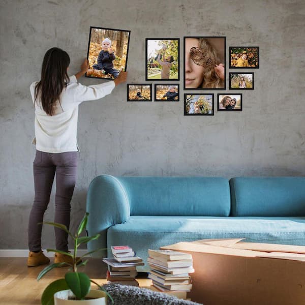 11 x 14 8 x 10 5 x 7 4 x 6 Black Plastic Collage Frame Set for