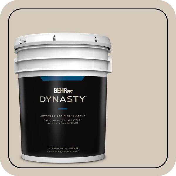BEHR DYNASTY 5 gal. #BNC-02 Understated Satin Enamel Interior Stain-Blocking Paint and Primer