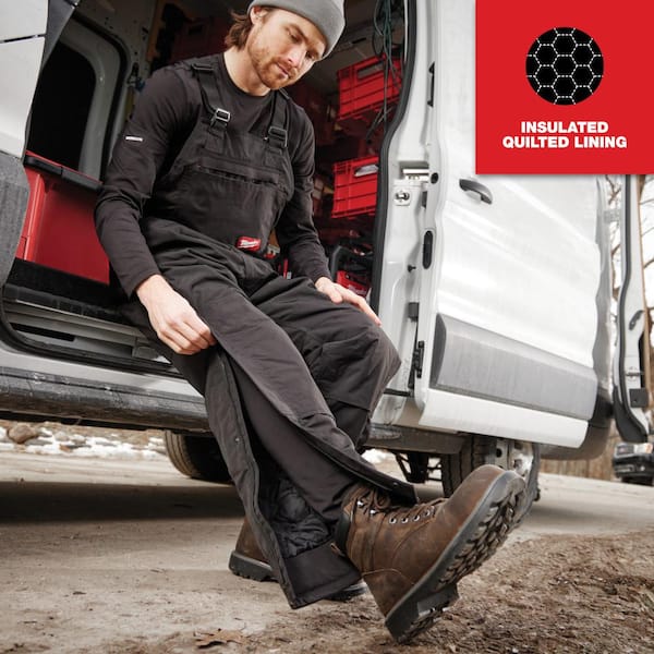 Milwaukee Men's Medium Black FREEFLEX Insulated Bib Overalls and