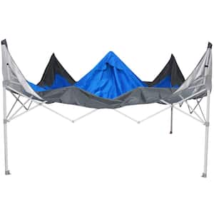 12 ft. x 12 ft. Blue Mega Shade Pop-Up Canopy with Grey Trim