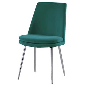 Sandler Green Velvet Upholstered Side Chairs (Set of 2)