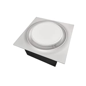 Low Profile 110 CFM Satin Nickel 0.9 Sones Quiet Ceiling Bathroom Ventilation Fan with LED Light/Night Light