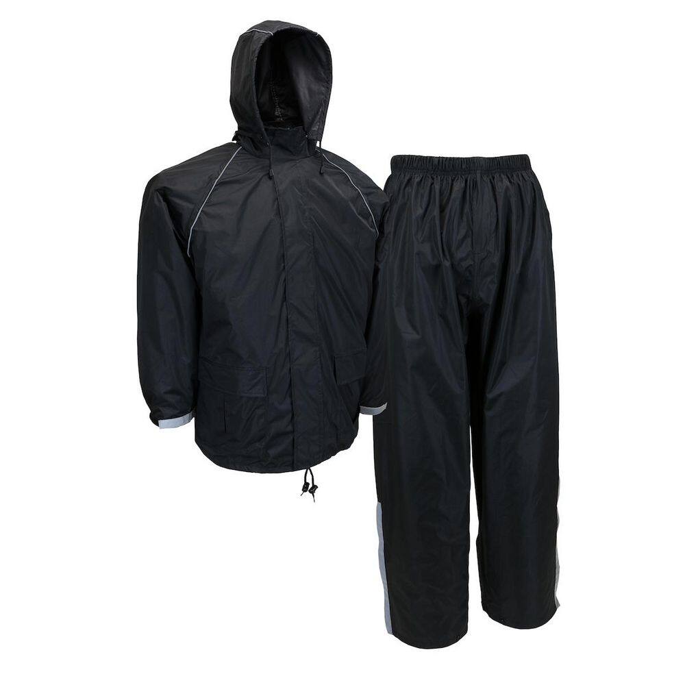 X-Large Black Polyester Waterproof 2-Piece Rain Suit with Storm Flap price history on PriceWatchPro