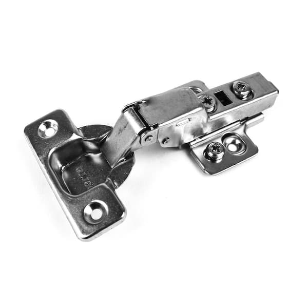 Unbranded 110-Degree 35 mm Half Overlay Soft Close Frameless Cabinet Hinges with Installation Screws (1-Pair)