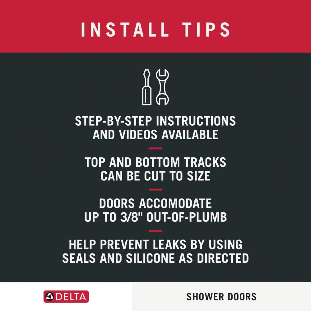 Delta 76" x 48" Frameless Chrome Sliding Shower Door