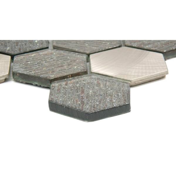 【HUGYOURSKIN】Glitter Melted Tee (Gray) EMSER TILE Glitz Love 11.81 in. x 11.97 in. Honeycomb Glossy