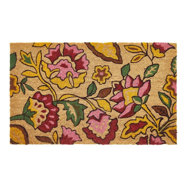 Spring Bliss 18 in. x 30 in. Coir Indoor/Outdoor Door Mat Multi-Colored