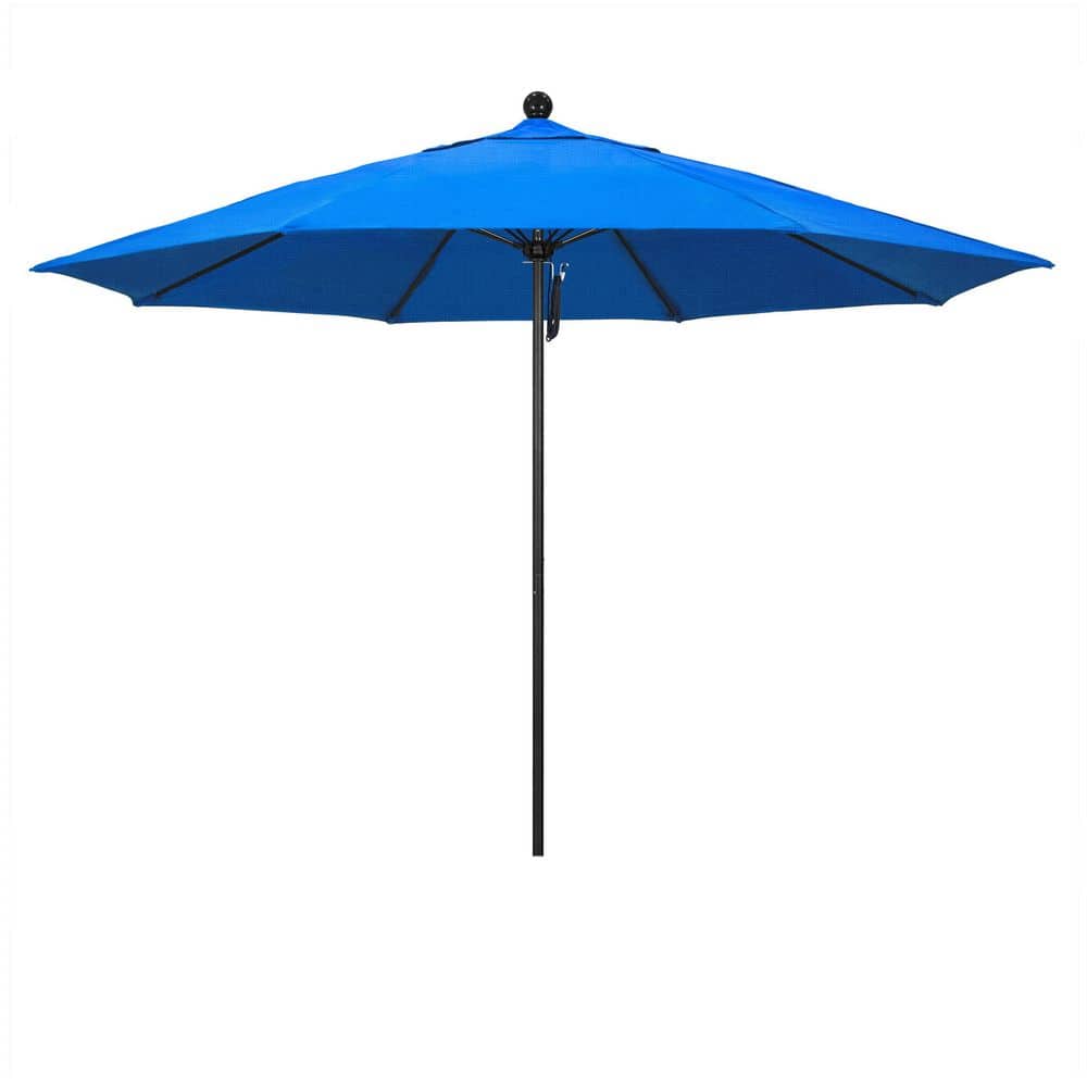 11 ft. Black Aluminum Market Patio Umbrella with Fiberglass Ribs Pulley Lift in Royal Blue Olefin price history on PriceWatchPro