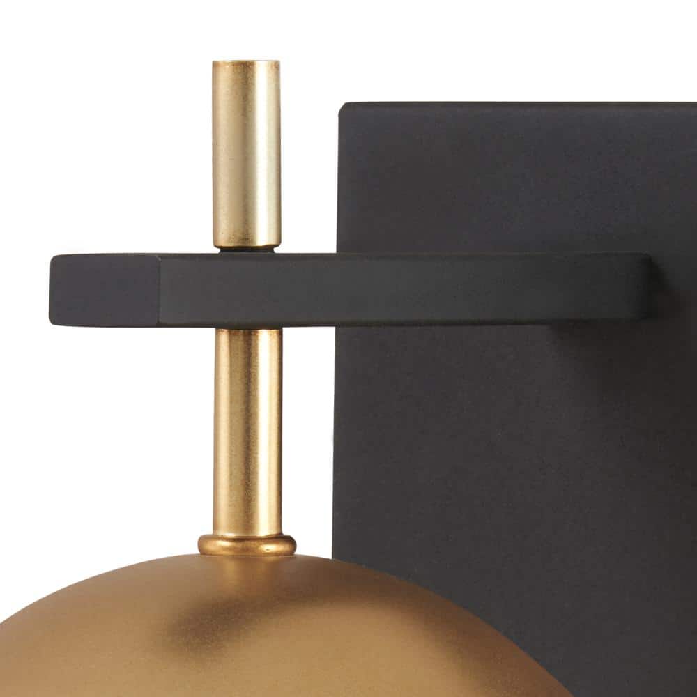 Alluria Etched Opal Glass Wall Sconce in Weathered Black and Autumn Gold