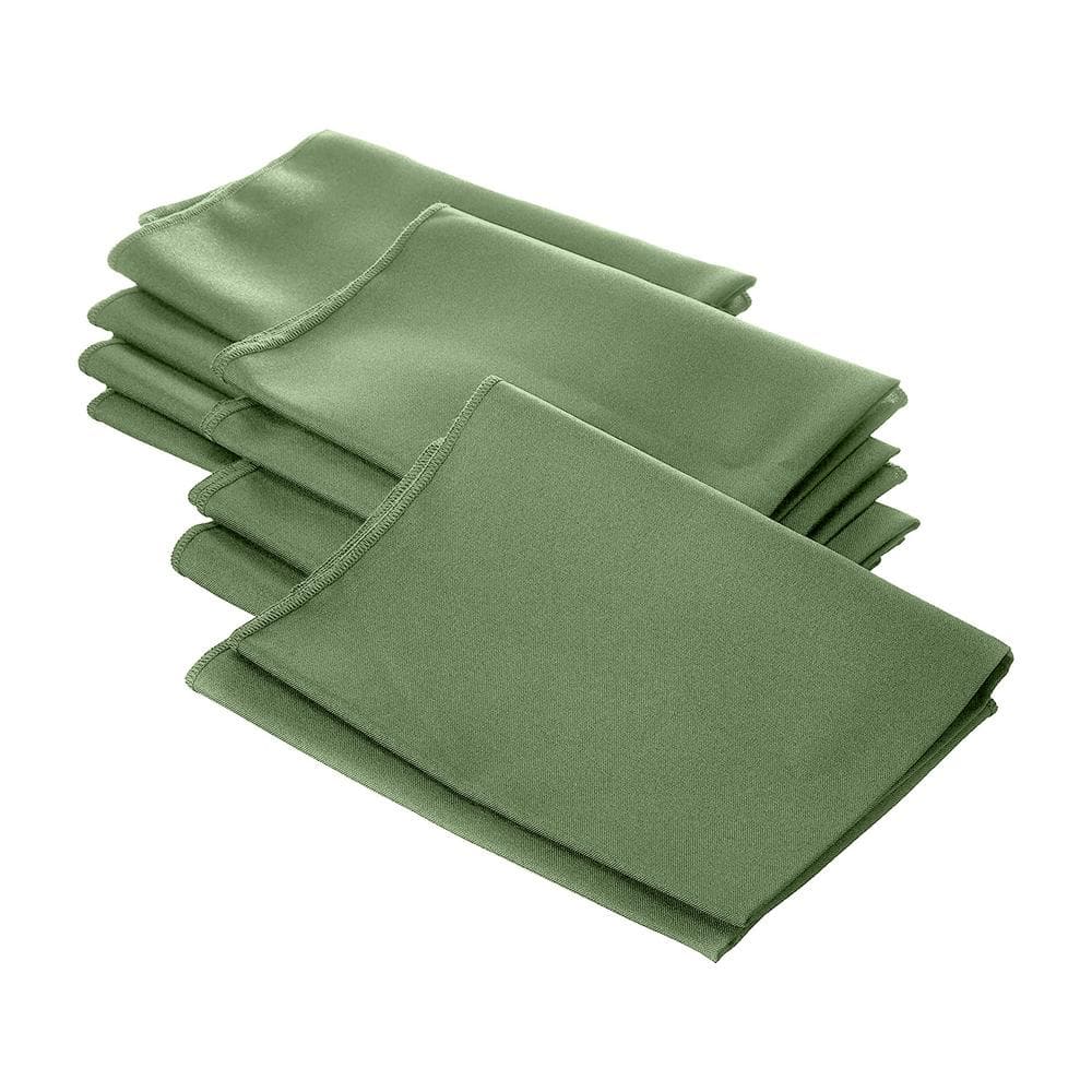 La Linen 10-Pack Polyester Poplin Napkin 18 by 18-Inch, Dark Sage