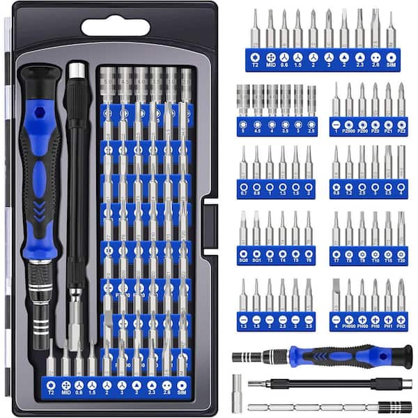62 in. Shank 58 Bit Black Non-Insulated Precision Screwdriver Set Electronics Repair Tool Kit 62-Piece