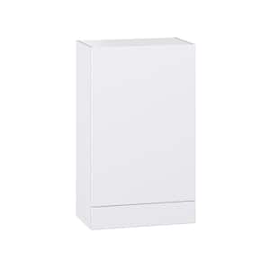 24 in. W x 40 in. H x 14 in. D Fairhope Bright White Slab Assembled Wall Kitchen Cabinet with a Draw