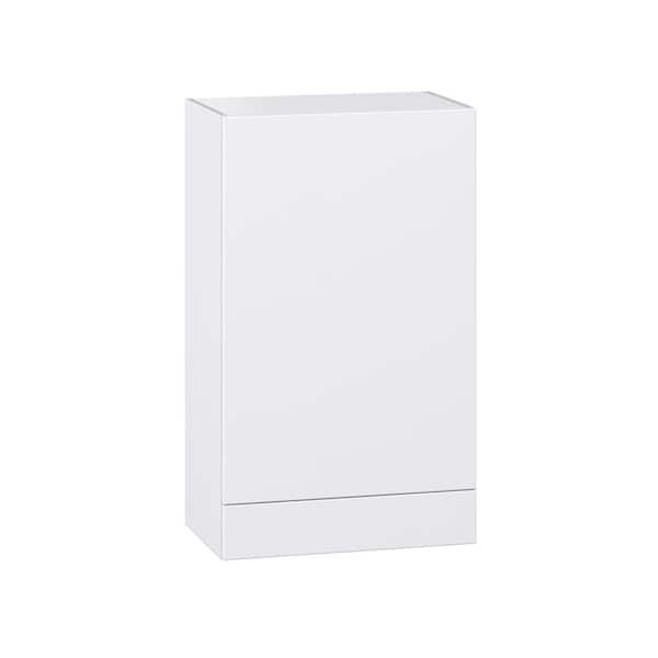 J COLLECTION Timberline 24 in. W x 14 in. D x 40 in. H Assembled Slab Wall Kitchen Cabinet in Bright White with Drawer