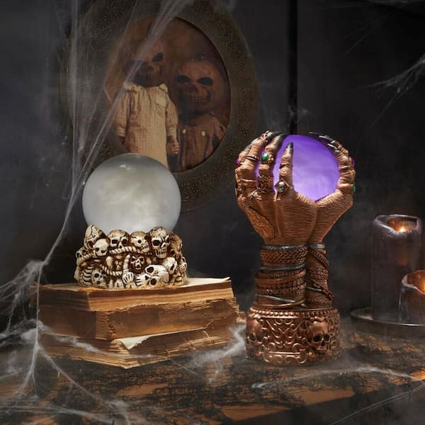 Home Accents Holiday 9.5 in LED Hands Crystal Ball Halloween