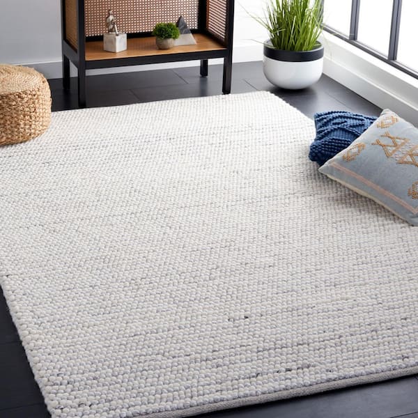 Natura 4 ft. x 4 ft. Ivory/Light Gray Basket Marle Square Area Rug