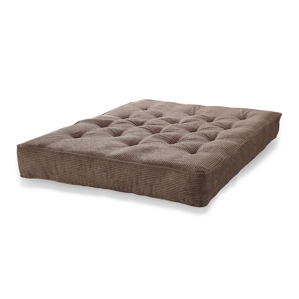 Sofas 2 Go 8 in. Pocketed Coil Visco Innerspring Futon Mattress, Queen-Size, Chocolate Corduroy