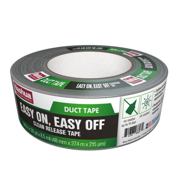 Nashua Tape 1.89 in. x 30 yd. Easy On, Easy Off Clean Release Tape in Silver