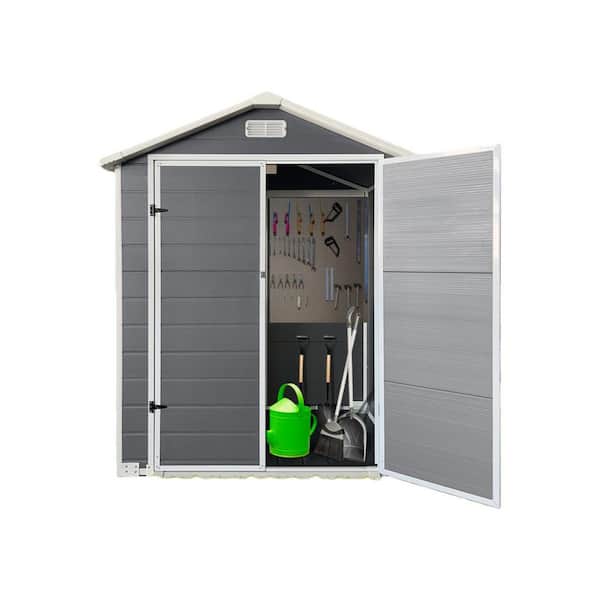 6 ft. W x 4 ft. D Outdoor Storage Plastic Shed with Floor and
