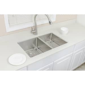 The Chefs Series Undermount Stainless Steel 30 in. Handmade 60/40 Double Bowl Kitchen Sink Package