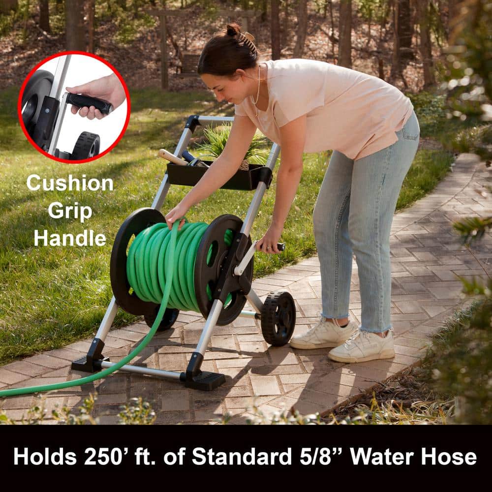 Explorer Aluminum and Resin 2-Wheel Hose Storage Cart
