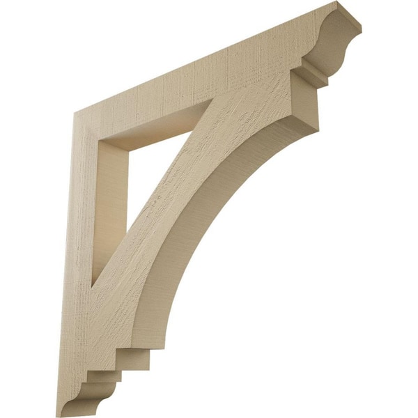 Ekena Millwork 5.5 in. x 40 in. x 40 in. Imperial Traditional Rough Cedar Woodgrain Timberthane Polyurethane Bracket, Primed Tan