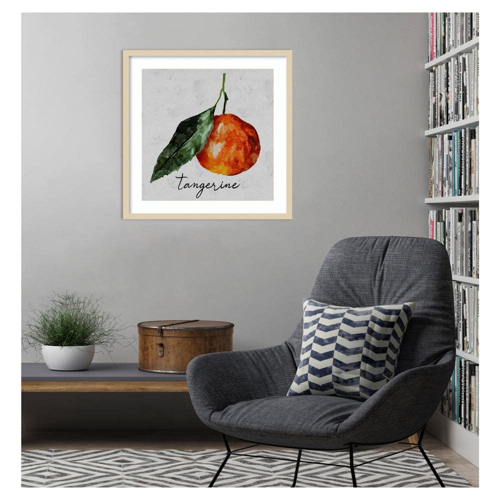 Summertime Citrus III Tangerine Graphic Art in Natural Wood Frame