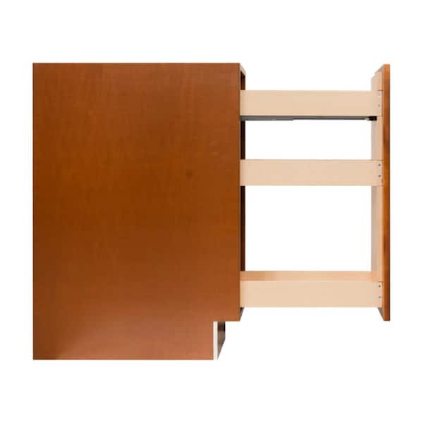 LIFEART CABINETRY Cambridge Assembled 9x34.5x24 in. Base Spice Rack Cabinet in Chestnut