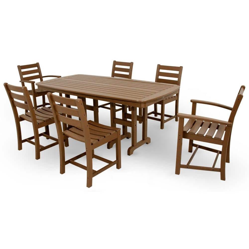 Tree House Brown HDPE Outdoor Dining Table, 37" x 72"