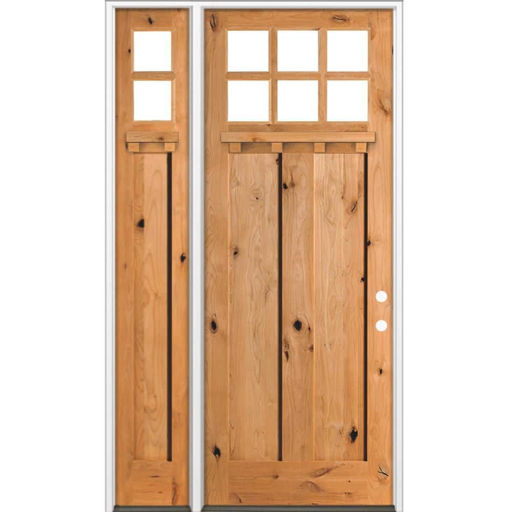 Doors Ffe Krosswood Doors 56 in. x 96 in. Knotty Alder Left-Hand/Inswing 6 Lite ...
